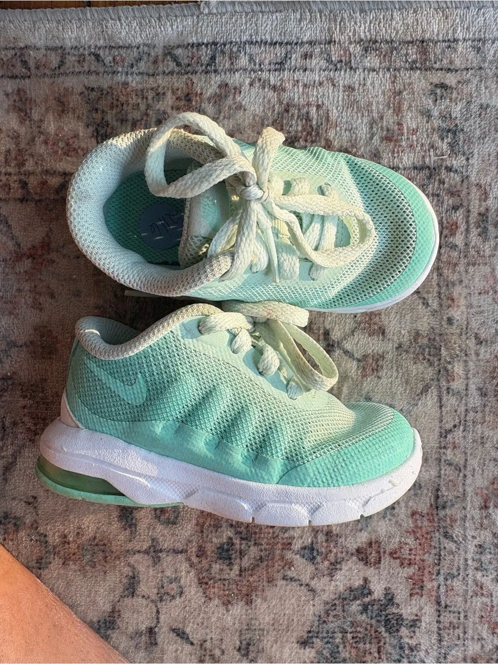 5C Toddler Nike Air Kids Mint Green Mesh Lace Up Sneakers